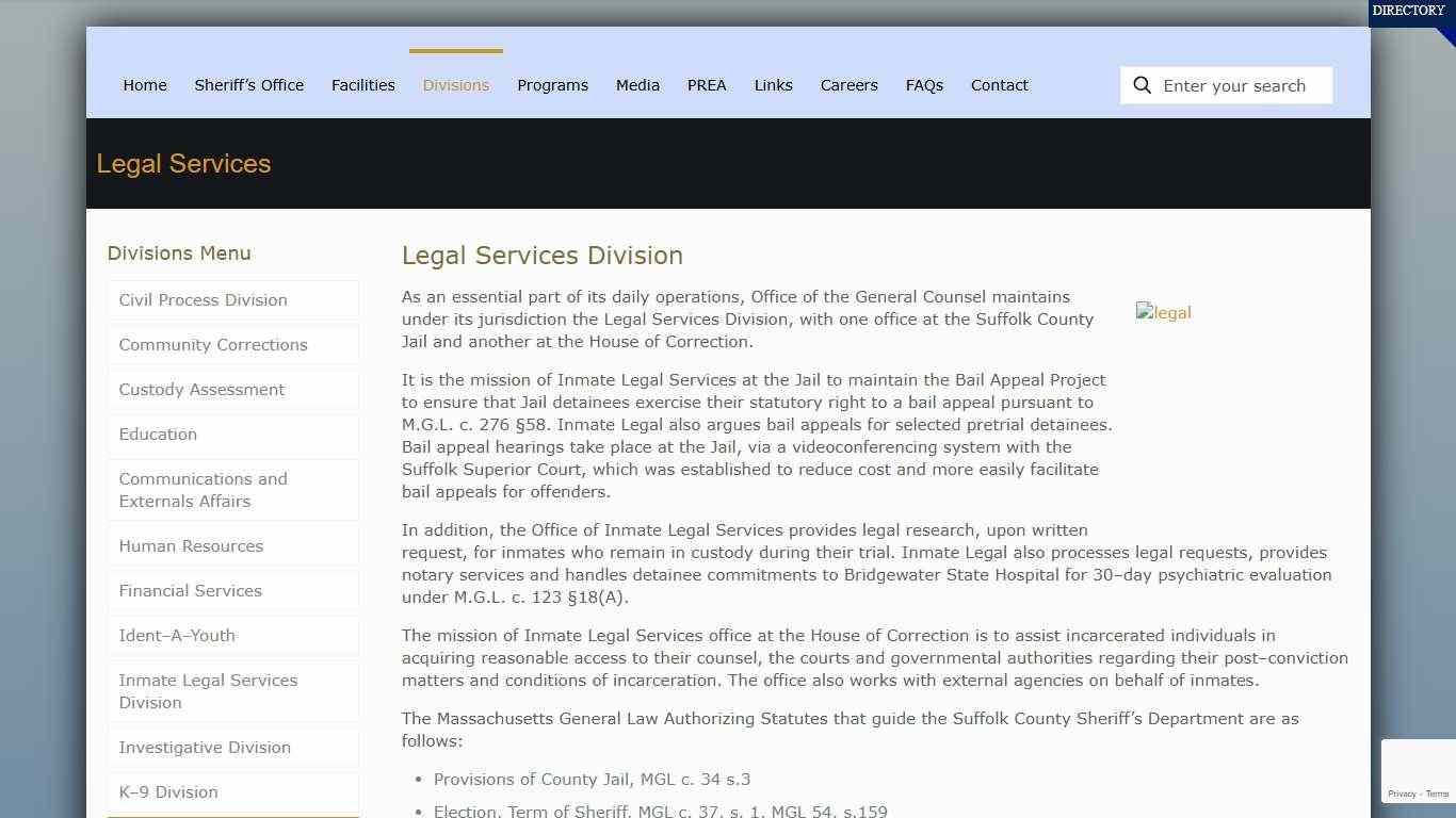 Legal Services · Suffolk County Sheriff’s Department