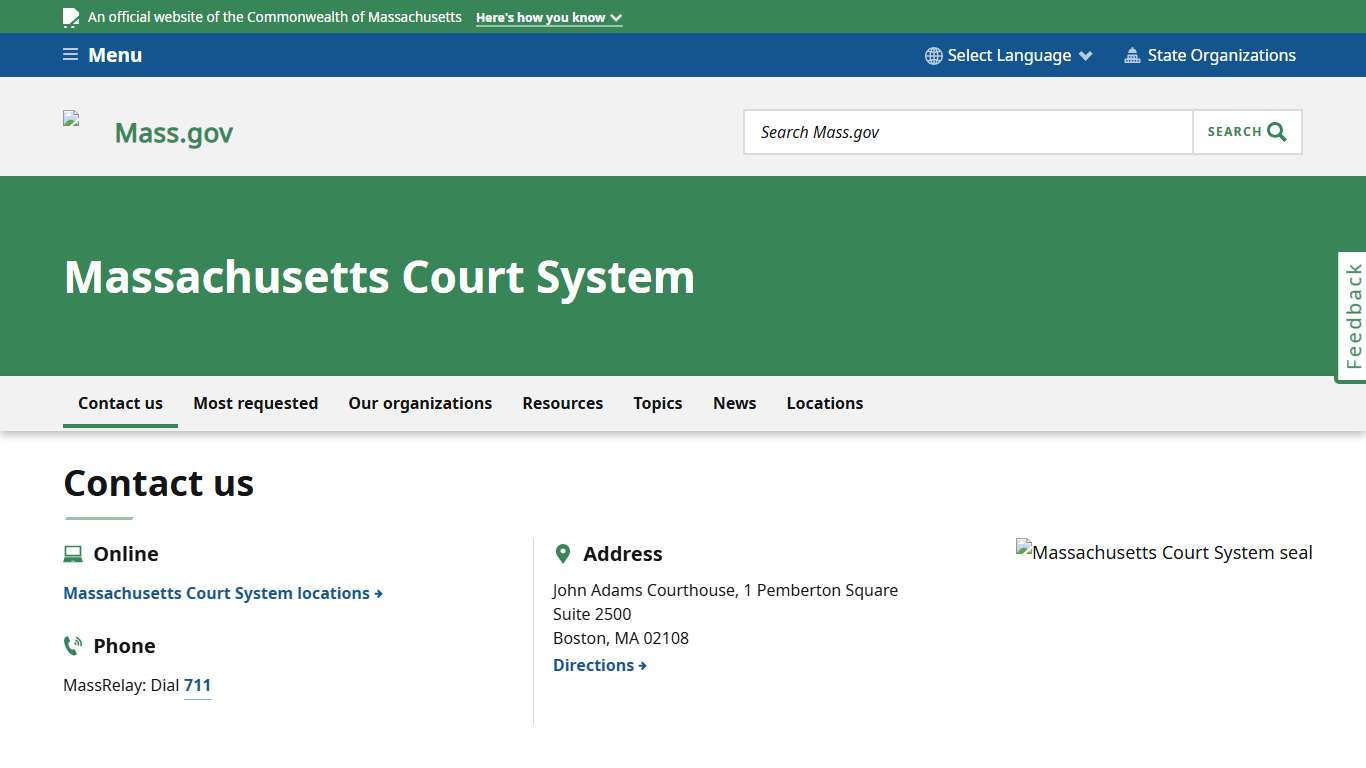 Massachusetts Court System Mass.gov